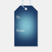 Witte spotlicht op blauw cadeaulabel (Achterkant)