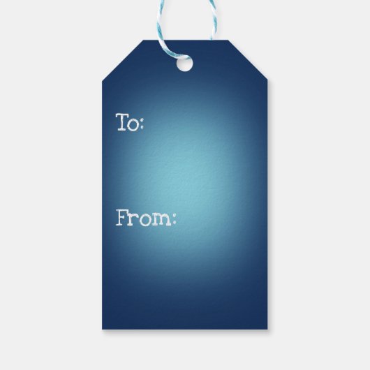 Witte spotlicht op blauw cadeaulabel (Achterkant)