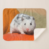 Witte spots van de Syrische hamster, Funny Pet op Sherpa Deken (Voorkant (horizontaal))
