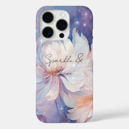 Witte sprankelende bloemen iPhone 16 pro hoesje