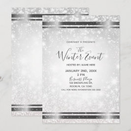 Witte sprankelende elegante winterwonderland evene kaart
