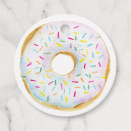Witte Sprinkle Donut Baby shower Dank u Bedankjes Labels