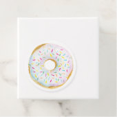 Witte Sprinkle Donut Baby shower Dank u Bedankjes Labels (In situ)