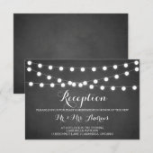 Witte sprookjeslichtjes krijtbord ontvangstkaart kaart (Voorkant / Achterkant)