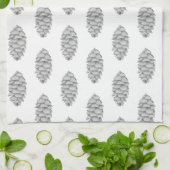 Witte Spruce Cone Dish Handdoek (Gevouwen)