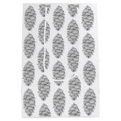 Witte Spruce Cone Gift Bag Medium Cadeauzakje (Achterkant)