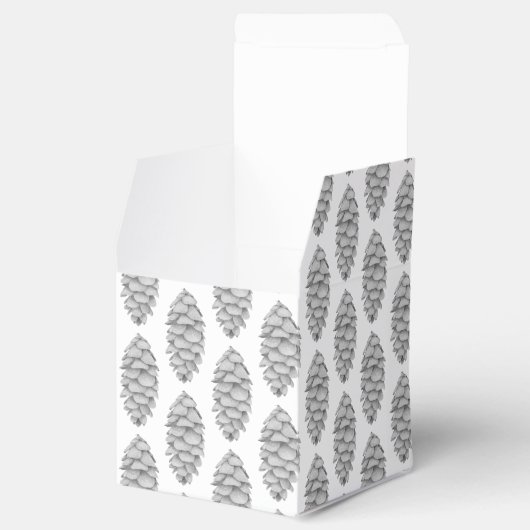 Witte Spruce Cone Gift Box Bedankdoosjes (Geopend)