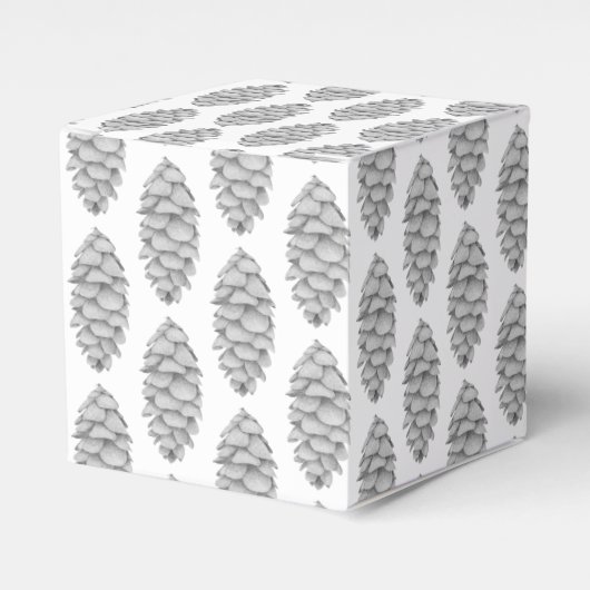Witte Spruce Cone Gift Box Bedankdoosjes (Voorkant Zijde)