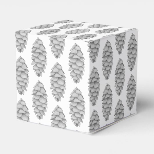 Witte Spruce Cone Gift Box Bedankdoosjes (Achterkant)