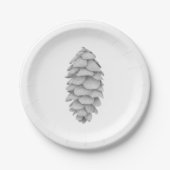 Witte Spruce Cone Paper Borden Papieren Bordje (Voorkant)