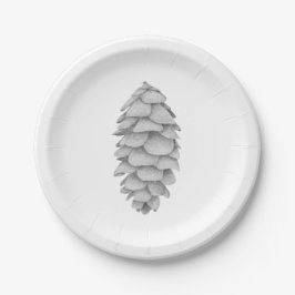 Witte Spruce Cone Paper Borden Papieren Bordje