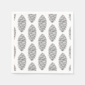 Witte Spruce Cone Papier Servet (Voorkant)