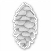 Witte Spruce Cone Sticker (Voorkant)