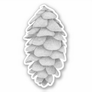 Witte Spruce Cone Sticker