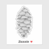 Witte Spruce Cone Sticker (Vel)