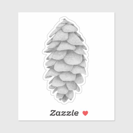 Witte Spruce Cone Sticker (Vel)