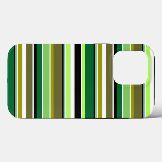 Witte staafjes met fijne groene streep Case-Mate iPhone case (Achterkant (horizontaal))