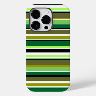 Witte staafjes met fijne groene streep Case-Mate iPhone 14 pro hoesje
