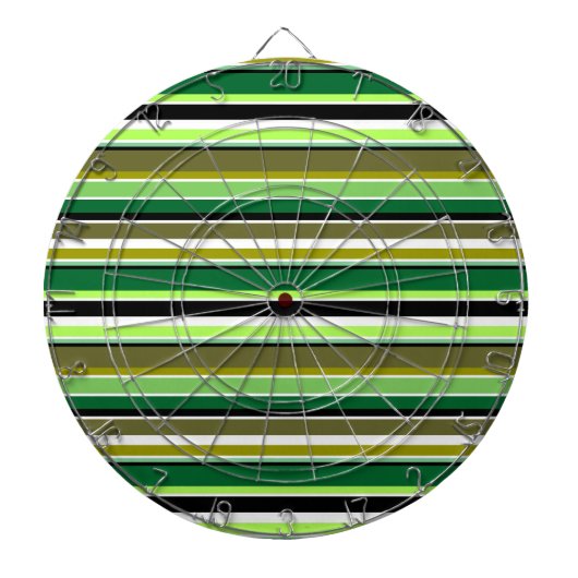 Witte staafjes met fijne groene streep dartbord (Voorkant)