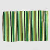 Witte staafjes met fijne groene streep golfhanddoek (Horizontaal)