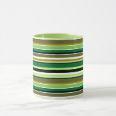 Witte staafjes met fijne groene streep mok (Midden)