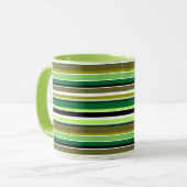 Witte staafjes met fijne groene streep mok (Voorkant links)