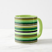 Witte staafjes met fijne groene streep mok (Voorkant rechts)