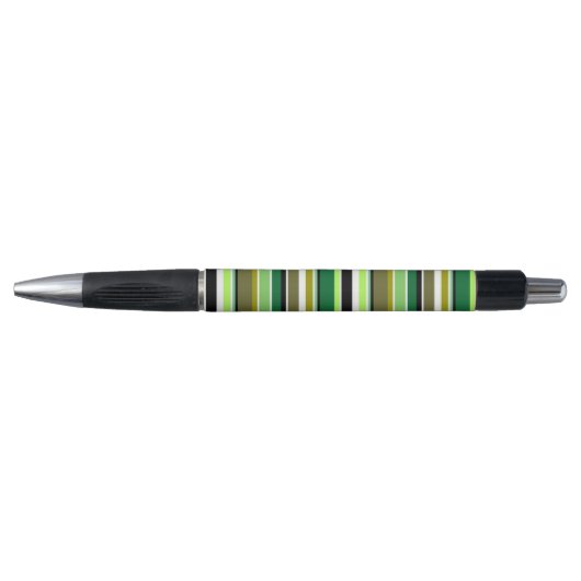Witte staafjes met fijne groene streep pen (Voorkant)