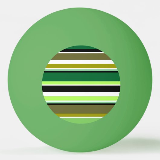 Witte staafjes met fijne groene streep pingpongbal (Voorkant)