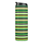 Witte staafjes met fijne groene streep thermosbeker (Geroteerd rechts)