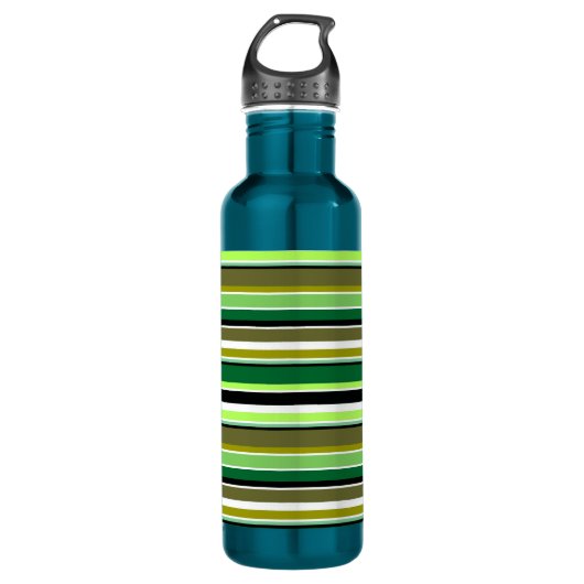 Witte staafjes met fijne groene streep waterfles (Voorkant)