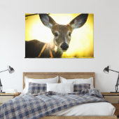 Witte staart Button Buck Canvas Afdruk (Insitu (Slaapkamer))