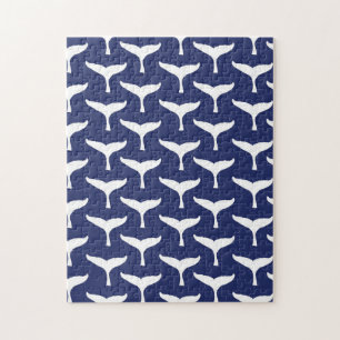 Witte Staart van de Walvis Zee Dier Blauwe Oceaan Legpuzzel