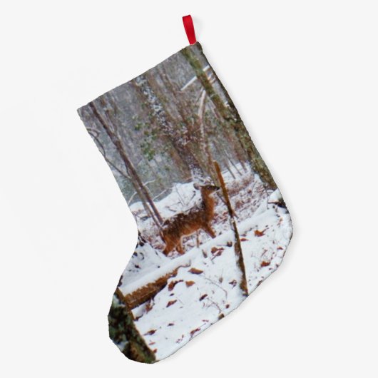 Witte staarten op sneeuw grote kerstsok (Achterkant (Hangend))