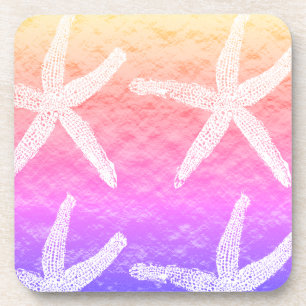 Witte staarten Patronen Golden Foil roze Paars Bier Onderzetter