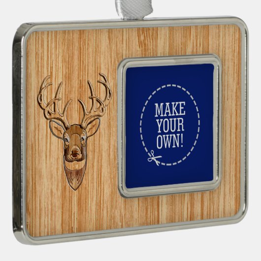 Witte staartenkop Hout Verzilverd Omlijst Ornament (Rechts)