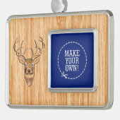 Witte staartenkop Hout Verzilverd Omlijst Ornament (Links)