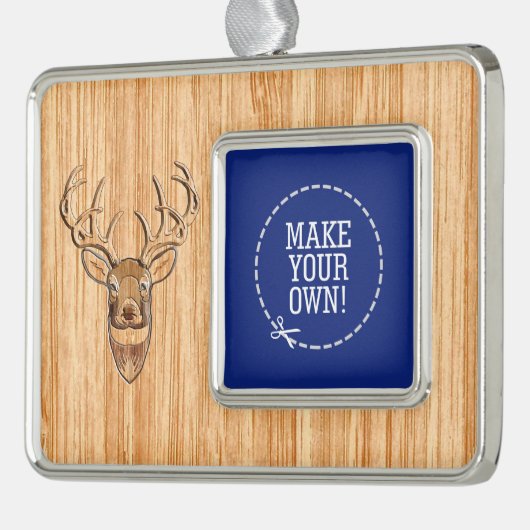 Witte staartenkop Hout Verzilverd Omlijst Ornament (Links)