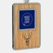 Witte staartenkop Hout Verzilverd Omlijst Ornament (Rechts)