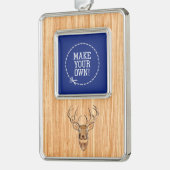 Witte staartenkop Hout Verzilverd Omlijst Ornament (Links)