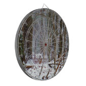 witte staartherten in de sneeuw dartbord (Voorkant Links)