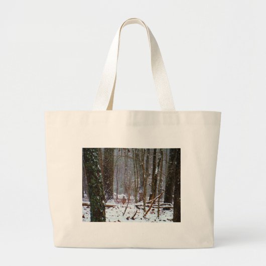 witte staartherten in de sneeuw grote tote bag (Voorkant)