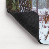 witte staartherten in de sneeuw muismat (Hoek)