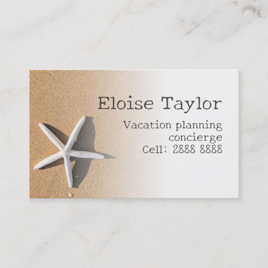 Witte staartvis op Tan Beach Zand, Casual kust Visitekaartje (Voorkant)