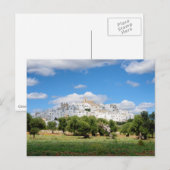 Witte stad Ostuni en olijfbomen, briefkaart van Ap (Voorkant / Achterkant)