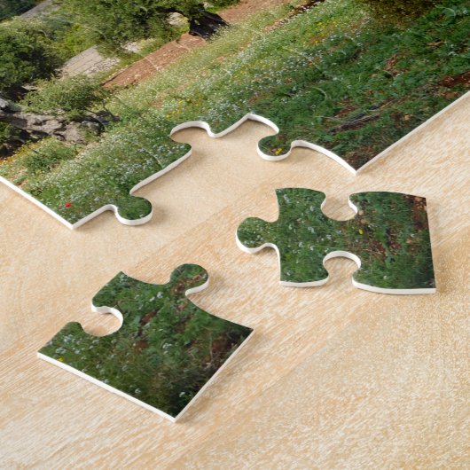 Witte stad Ostuni met olijfbomen, Puglia puzzle Legpuzzel (Zijkant)