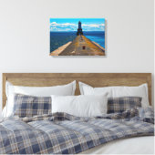 Witte Stad Vuurtoren Canvas Afdruk (Insitu (Slaapkamer))