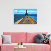 Witte Stad Vuurtoren Canvas Afdruk (Insitu (Woonkamer))