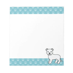 Witte Staffordshire Bull Terrier Hond Tekening Notitieblok