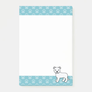 Witte Staffordshire Bull Terrier Honden Tekening Post-it® Notes